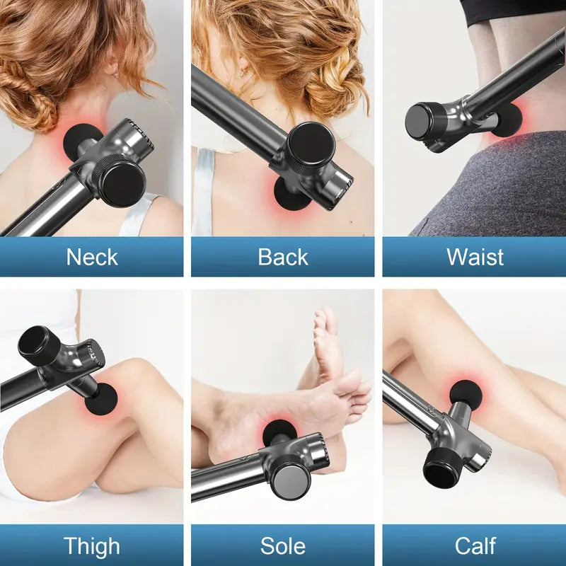 Extended Reach Pro Fascial Massage Gun — Telescopic Handle for Full Back Access