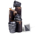 Solar 3-Tier Garden Fountain with LED Lights & Bird Bath