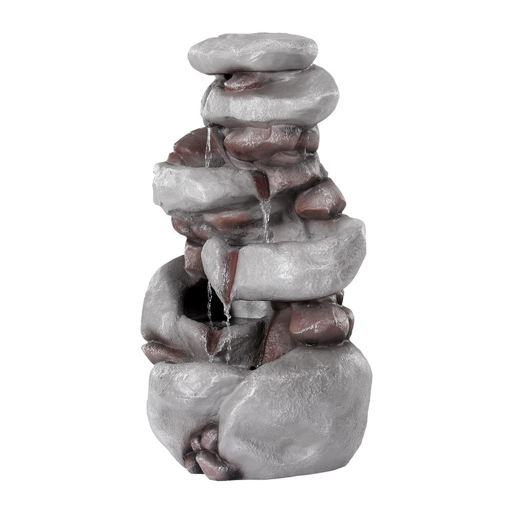 Solar 4-Tier Cascading Garden Fountain with LED Lights