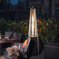 Pyramid Glass Tube Gas Patio Heater — Stainless Steel & Aluminum