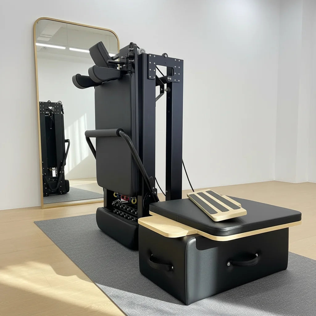 Foldable Aluminum Pilates Reformer — Professional Studio Grade