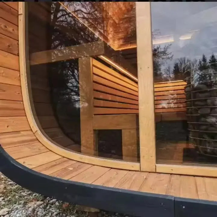 Solid Wood Outdoor Sauna Room — Dry Steam, Far Infrared & Wet Steam