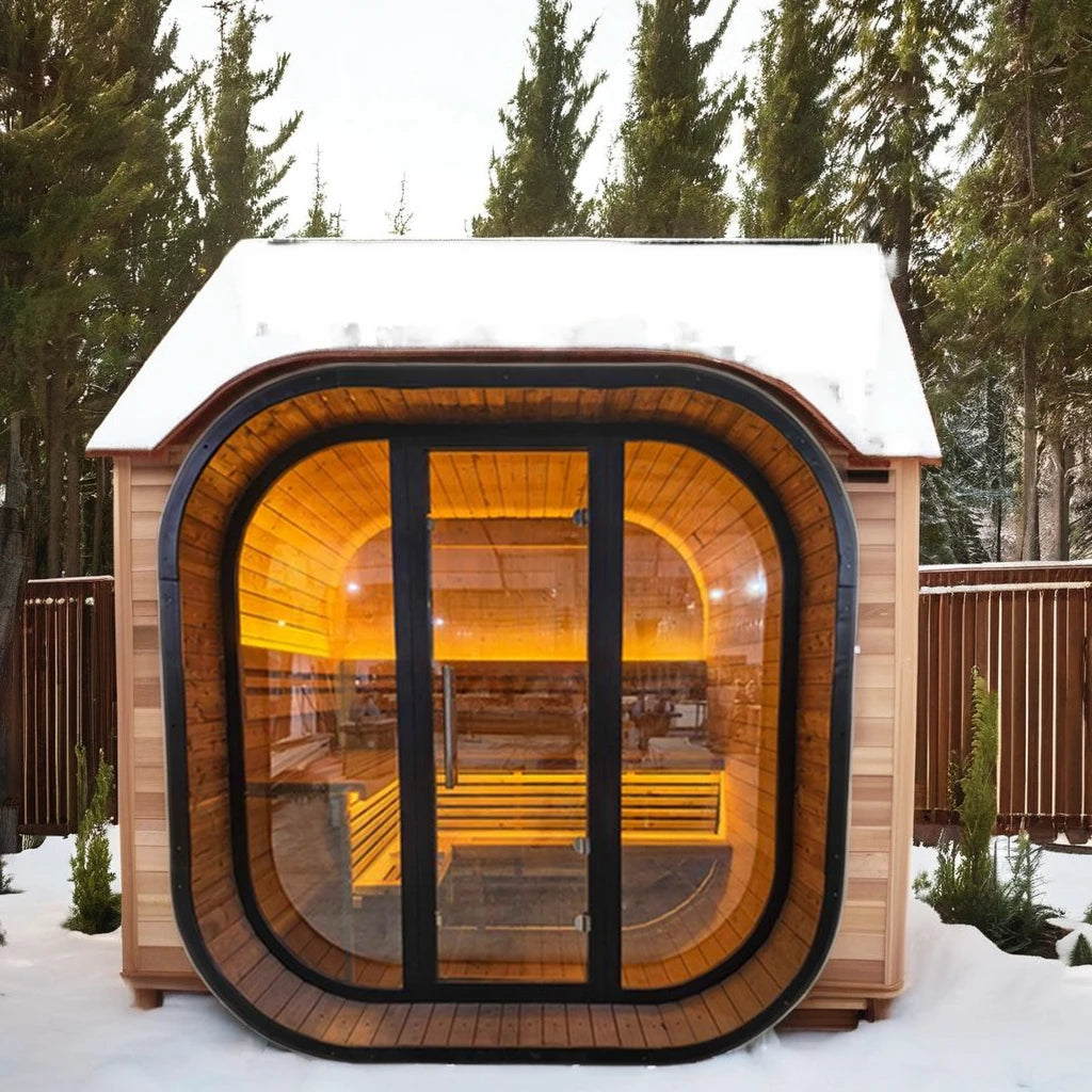 Spruce Square Outdoor Sauna Room — Traditional Steam Sauna for 3–6 People