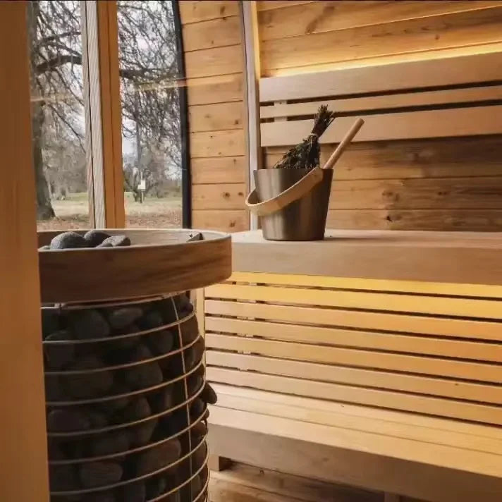 Solid Wood Outdoor Sauna Room — Dry Steam, Far Infrared & Wet Steam