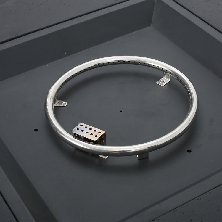 Black Square 50K BTU Outdoor Gas Fire Pit Table With Tank Holder