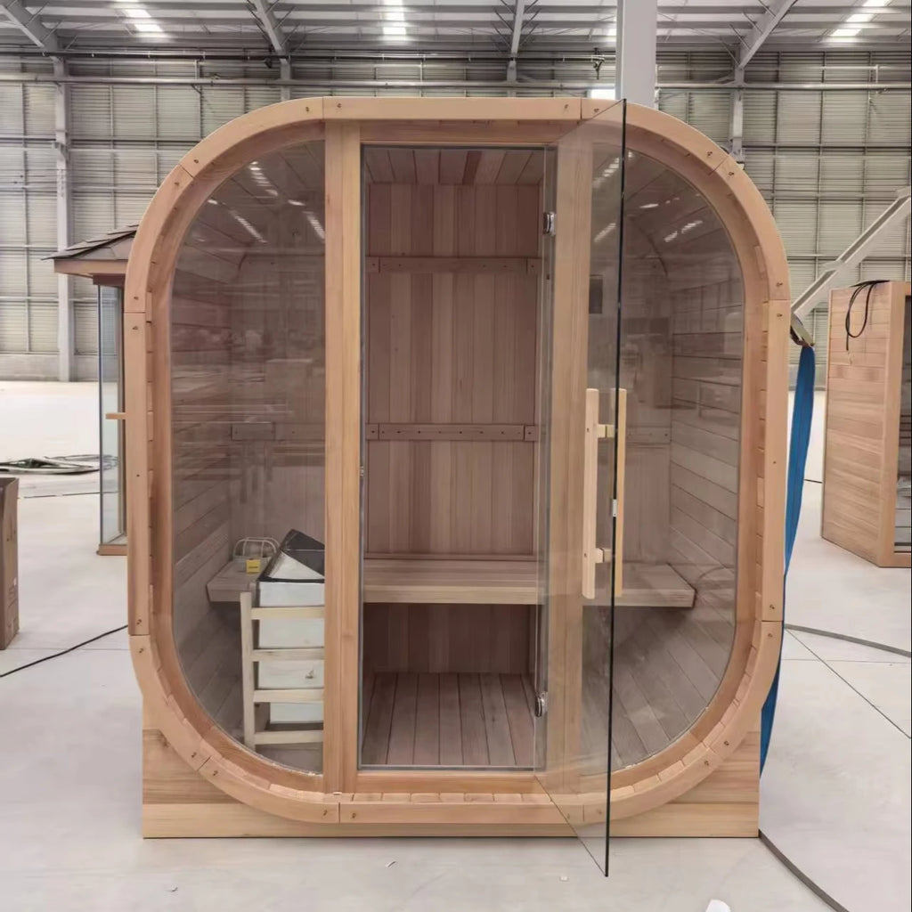 Solid Wood Outdoor Sauna Room — Dry Steam, Far Infrared & Wet Steam