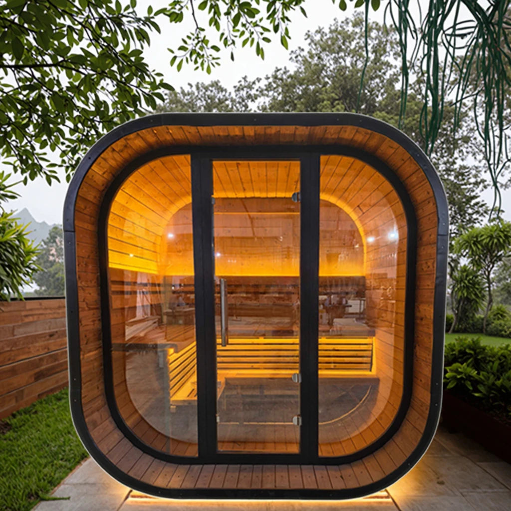Spruce Square Outdoor Sauna Room — Traditional Steam Sauna for 3–6 People