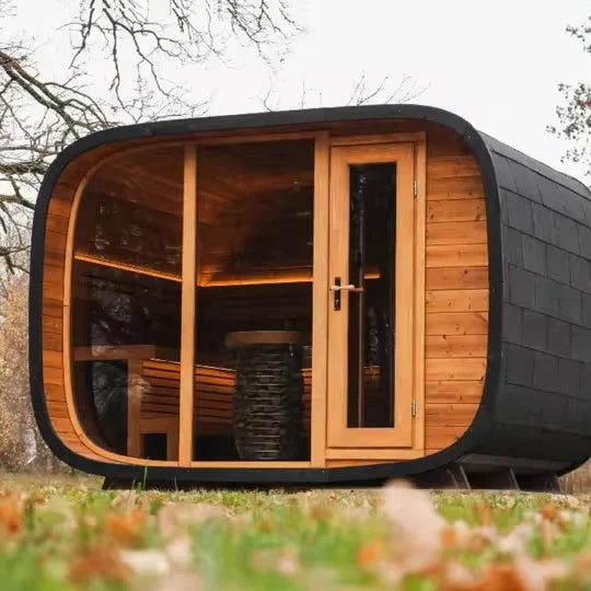 Solid Wood Outdoor Sauna Room — Dry Steam, Far Infrared & Wet Steam