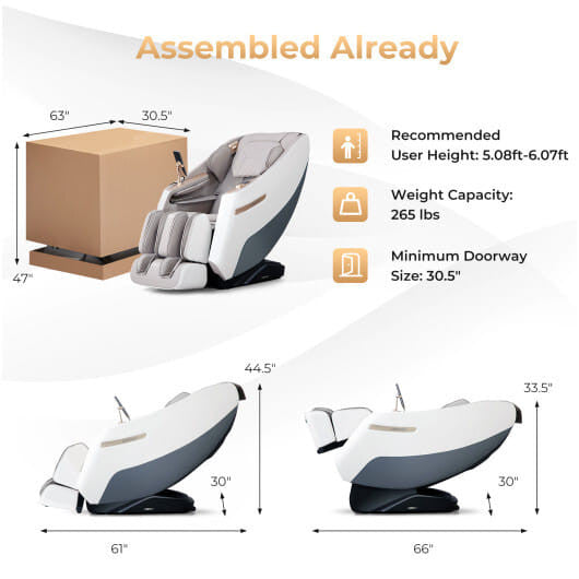 Relaxation 29-Full Body Massage Chair with Waist Heating & Airbag Massage-Black-0