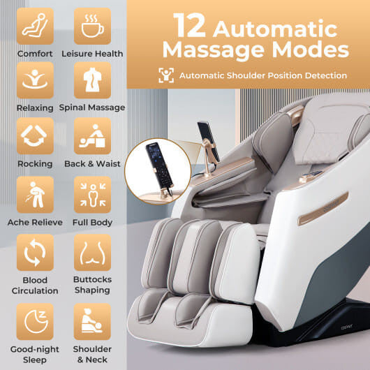 Relaxation 29-Full Body Massage Chair with Waist Heating & Airbag Massage-Black-1