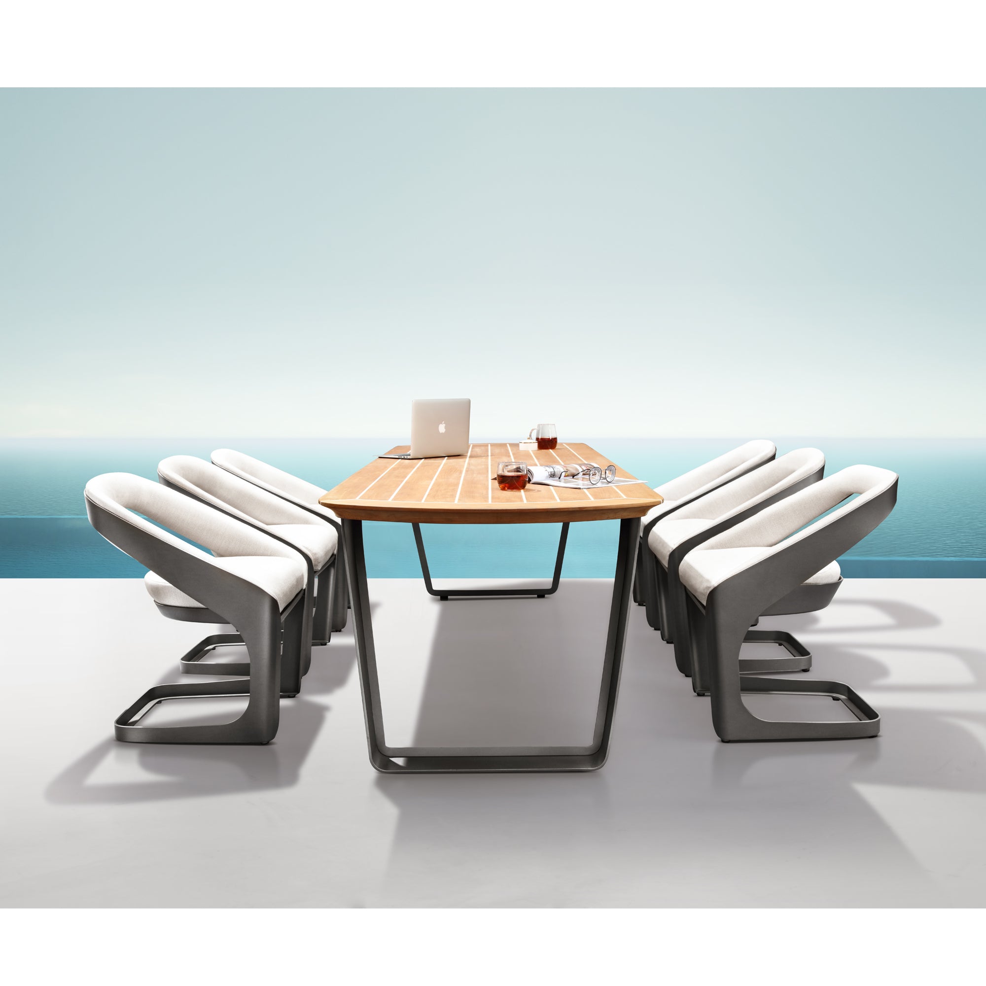 HIGOLD Onda Teak Outdoor Dining Set for 8 — Pininfarina Design