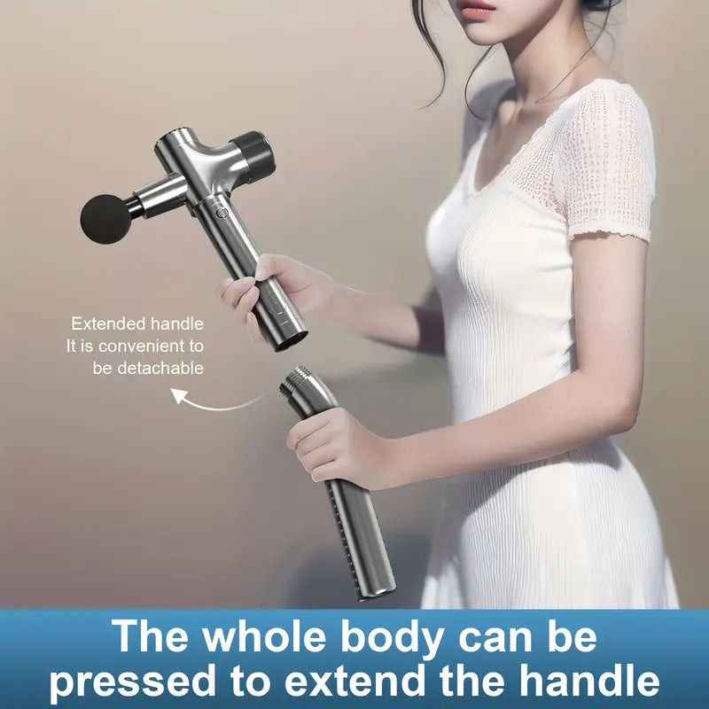 Extended Reach Pro Fascial Massage Gun — Telescopic Handle for Full Back Access