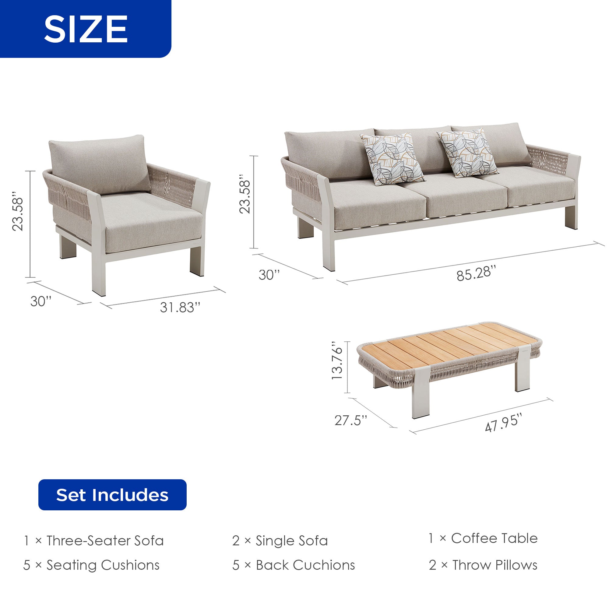 HIGOLD Borromeo Outdoor Sofa Set for 5 — Claudio Bellini Design