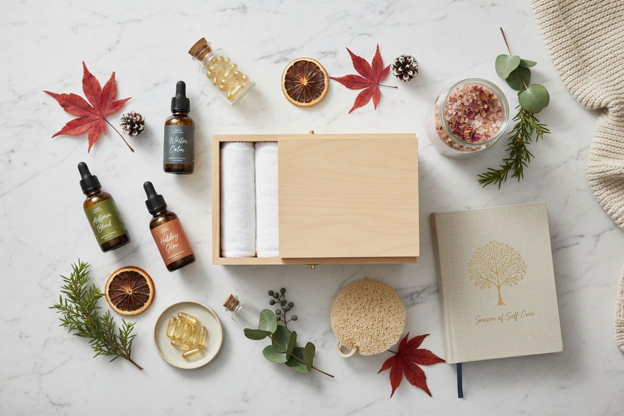 AURAVITA Elements Seasonal Spa Box - Flat Lay