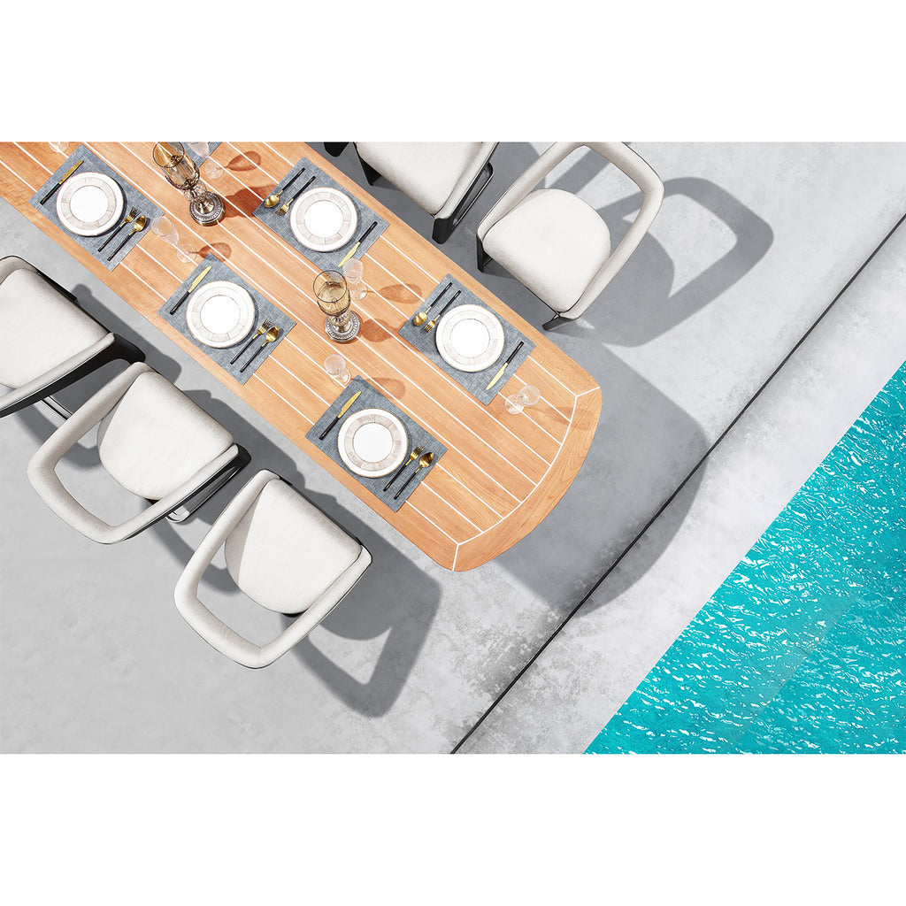 HIGOLD Onda Teak Outdoor Dining Set for 8 — Pininfarina Design
