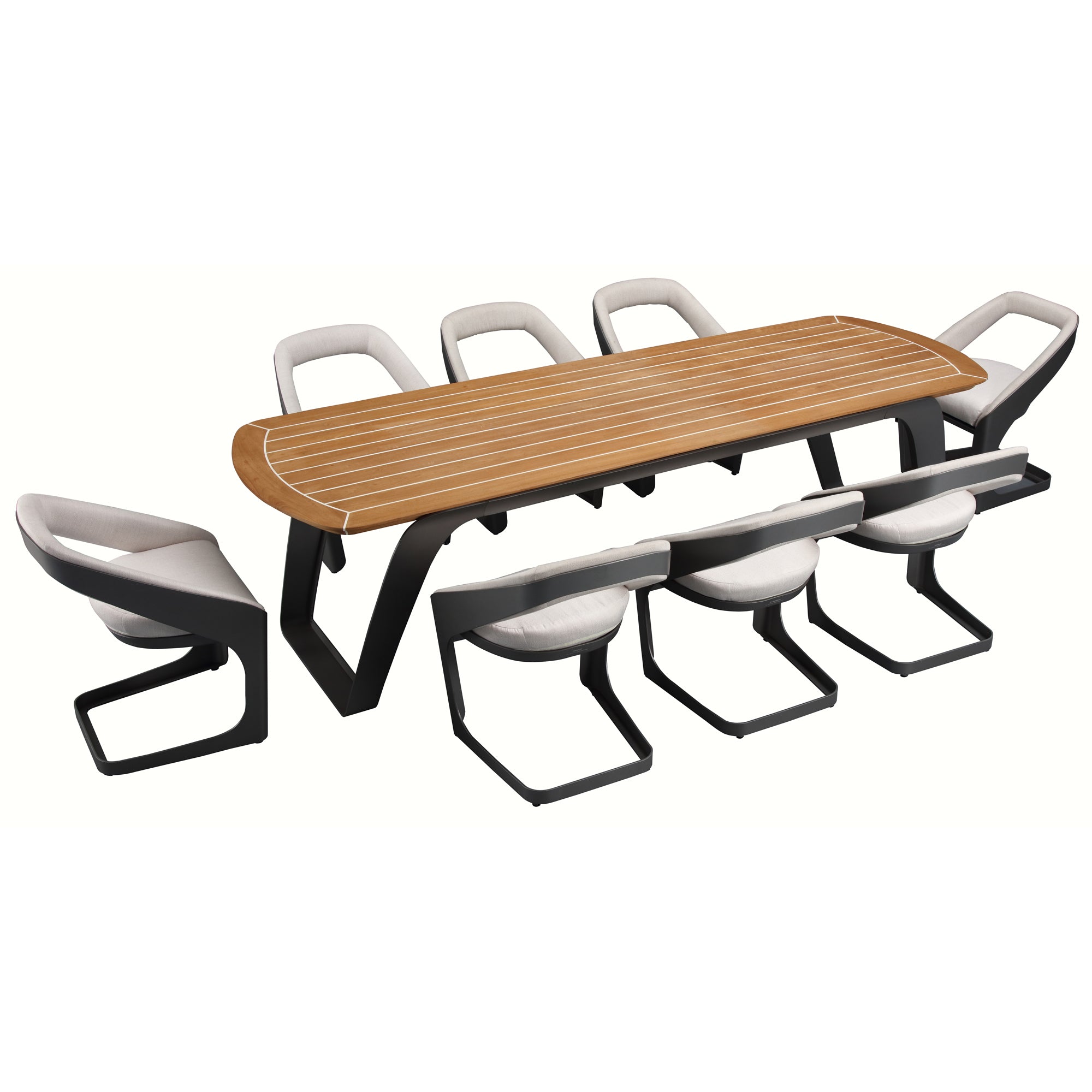 HIGOLD Onda Teak Outdoor Dining Set for 8 — Pininfarina Design